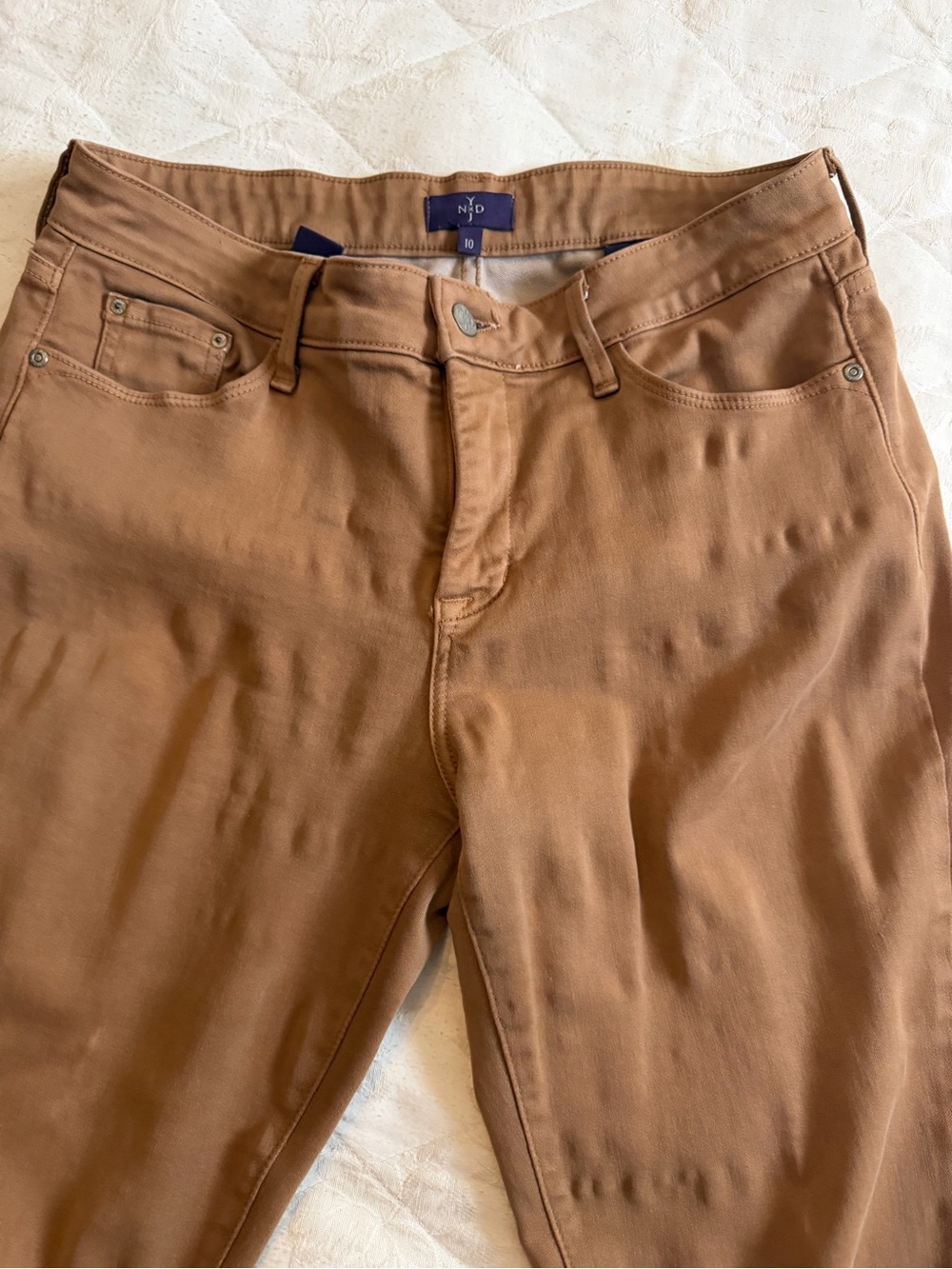 NYDJ Women's Brown Boyfriend Jeans - Warm Tan size 10